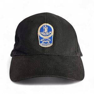 Black Police Ball Cap Hat Virginia State Police Assoc Strap Back Adjustable